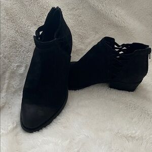 Born Black Suede Ankle Booties